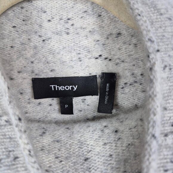 Theory Sweater Womens P Gray Cashmere Pullover Long Sleeve Top Karinella Donegal - Picture 5 of 7